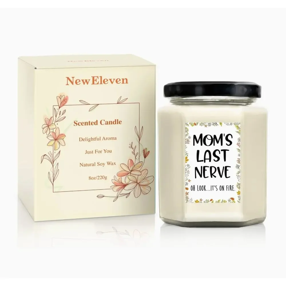 Candle for Mom Lavender Soy Mothers Day Gift‎ Glass Jar Funny Joke Last Nerve